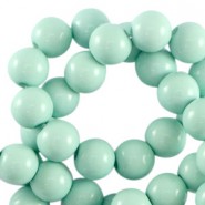 Acrylic beads 4mm round Shiny Soft turquoise blue